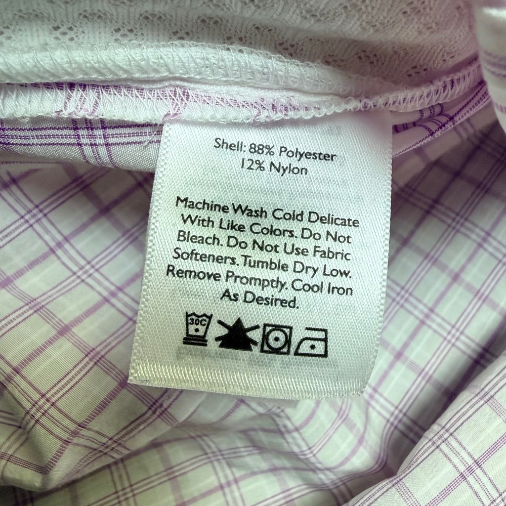 Eddie Bauer Travex‎ Shirt Womens XL Purple Plaid Long Sleeve Button Up Hiking - Picture 6 of 8